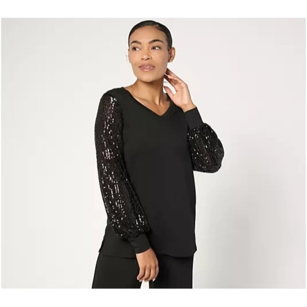Jingle Belles by Kim Gravel Knit Dress for Joy Sequin Top Black Medium A666753